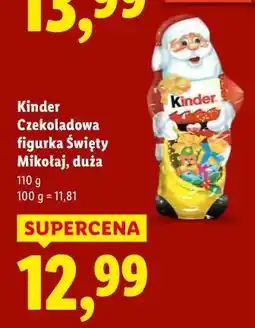 Lidl Kinder Czekoladowa figurka Święty Mikołaj, duża 110 g oferta