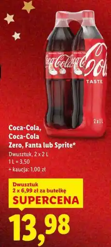 Lidl Coca-Cola, Coca-Cola Zero, Fanta lub Sprite (2 x 2L) oferta