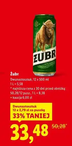 Lidl Żubr (12 x 500 ml) oferta