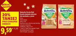 Lidl Bobovita Porcja Zbóż Kaszka zbożowa mleczna lub owsianka z ryżem 210g oferta