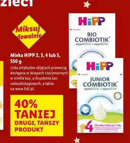 Lidl Mleko HiPP 2, 3, 4 lub 5, 550 g oferta