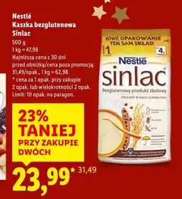 Lidl Nestlé Kaszka bezglutenowa Sinlac 500 g oferta