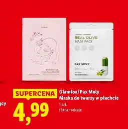 Lidl Glamfox/Pax Moly Maska do twarzy w płachcie oferta
