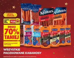 Biedronka Paczkiowane kabanosy (różne rodzaje: Krakus, Tarczyński, Kania Wędlin) oferta