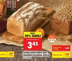 Biedronka Chleb żytni 100% bez dodatku drożdży, 450 g oferta