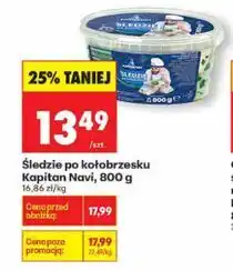 Biedronka Śledzie po kołobrzesku Kapitan Navi, 800 g oferta