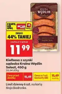 Biedronka Kiełbasa z szynki sądecka Kraina Wędlin Select, 450 g oferta