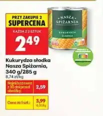 Biedronka Kukurydza słodka Nasza Spiżarnia, 340 g/285 g oferta