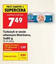 Biedronka Tuńczyk w sosie własnym Marinero, 3x80g oferta