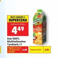 Biedronka Sok 100% Multivitamina Tymbark, 1 l oferta