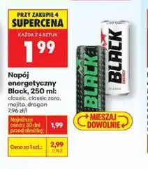 Biedronka Black napój energetyczny puszka 250 ml różne rodzaje oferta