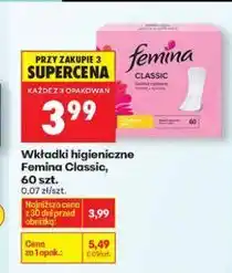 Biedronka Wkładki higieniczne Femina Classic, 60 szt oferta