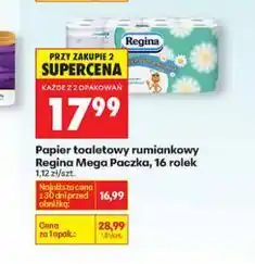 Biedronka Papier toaletowy rumiankowy Regina Mega Paczka, 16 rolek oferta