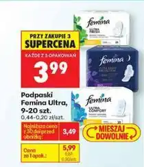 Biedronka Podpaski Femina Ultra, 9-20 szt oferta