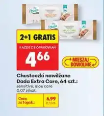 Biedronka Chusteczki nawilżane Dada Extra Care, 64 szt oferta