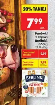 Biedronka Parówki z szynki Berlinki, 360 g oferta