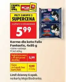 Biedronka Karma dla kota Felix Fantastic, 4x85g oferta