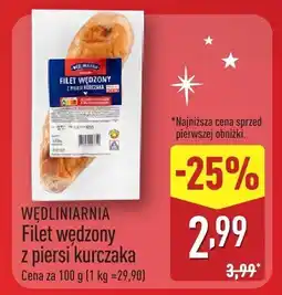ALDI Filet wędzony z piersi kurczaka Wędliniarnia oferta