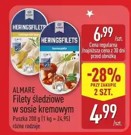 ALDI Filety śledziowe ALMARE Filety śledziowe w sosie kremowym oferta