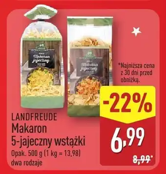 ALDI Makaron 5-jajeczny wstążki LANDFREUDE oferta