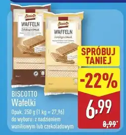 ALDI Wafelki z nadzieniem waniliowym BISCOTTO oferta