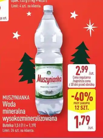 ALDI MUSZYNIANKA Woda mineralna wysokozmineralizowana oferta