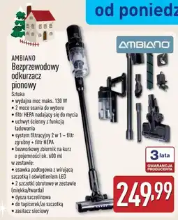 ALDI AMBIANO Bezprzewodowy odkurzacz pionowy oferta