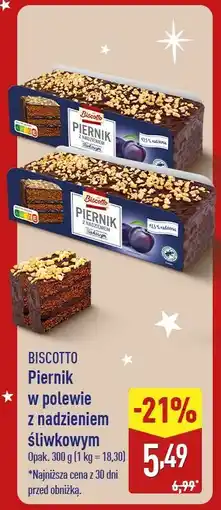 ALDI Biscotto Piernik w polewie z nadzieniem śliwkowym oferta