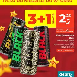 Dealz Napój Energetyzujący Black (różne rodzaje, 250 ml) oferta