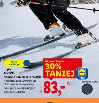 CRIVIT Spodnie narciarskie męskie