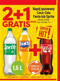 Polomarket Napój gazowany Coca-Cola, Fanta lub Sprite 1,5L oferta