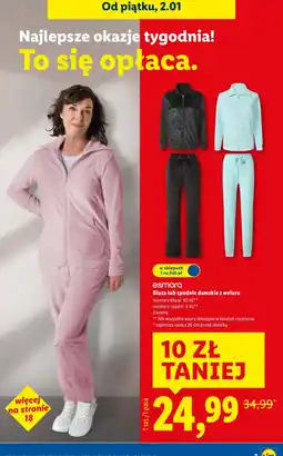 Lidl Bluza lub spodnie damskie z weluru esMara oferta