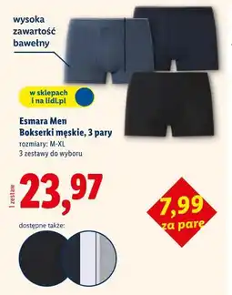 Lidl Esmara Men Bokserki męskie, 3 pary oferta