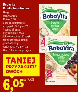 Lidl Kaszka bezmleczna ryżowa banan Bobovita oferta