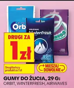Biedronka Gumy do żucia Orbit, Winterfresh, Airwaves DRUGA ZA 1 ZŁ Biedronka oferta