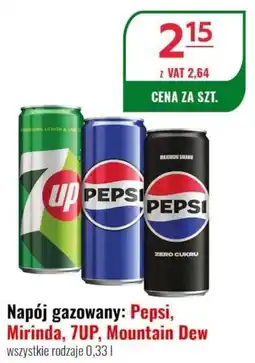 Eurocash Napój gazowany: Pepsi, Mirinda, 7UP, Mountain Dew oferta
