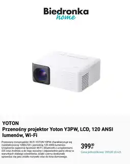 Biedronka Przenośny projektor Yoton Y3PW, LCD, 120 ANSI lumenów, Wi-Fi oferta