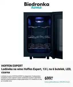 Biedronka Lodówka na wino Hoffen Expert, 13 l, na 6 butelek, LED, czarna oferta