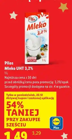 Lidl Mleko Pilos UHT 3,2% oferta