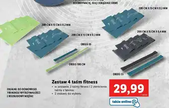 Lidl Komplet taśm fitness 1 KO 4 SZT oferta