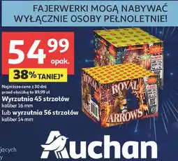 Auchan Wyrzutnia 45 strzałów kaliber 16 mm lub wyrzutnia 56 strzałów kaliber 14 mm (fajerwerki) oferta