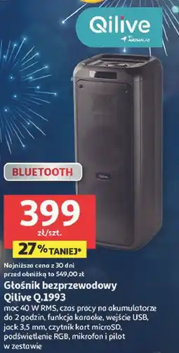 Auchan Głośnik bezprzewodowy Qilive Q.1993 oferta
