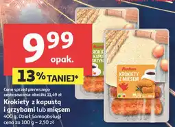 Auchan Krokiety z kapustą i grzybami lub mięsem oferta