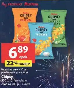 Auchan Chipsy Auchan (paprykowe, śmietana-cebula, fromage) oferta