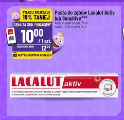 Polomarket Pasta do zębów Lacalut Activ lub Sensitive Natur Produkt Zdrovit oferta