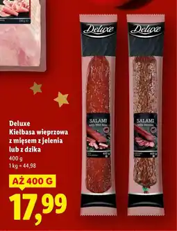 Lidl Kiełbasa wieprzowa z mięsem z jelenia lub z dzika oferta