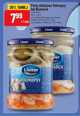 Polomarket Płaty śledziowe Rolmopsy lub Bismarck Lisner, 230 g oferta