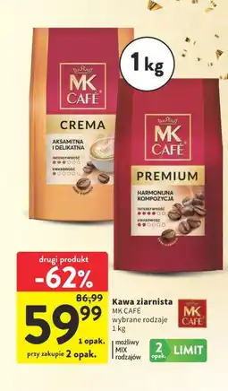 Intermarche MK Cafe Crema/Premium Kawa ziarnista 1kg oferta