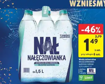 Nałęczowianka Naturalna Woda Mineralna Delikatnie Gazowana 6x1,5L