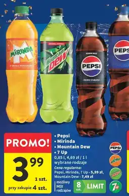 Intermarche Pepsi, Mirinda, Mountain Dew, 7 Up (0.85L) oferta
